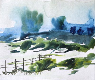 Misty Countryside Landscape by Santhosh ch