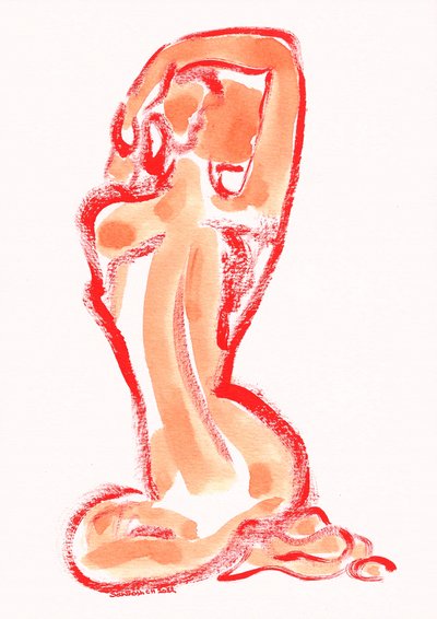 Sensual Red Figure Study by Santhosh ch
