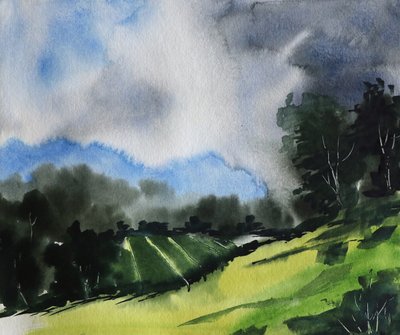 Serene Stormy Landscape by Santhosh ch