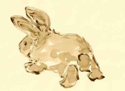 Soft Watercolor Rabbit by Santhosh ch