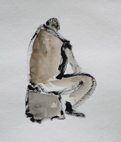 Thoughtful Seated Figure by Santhosh ch