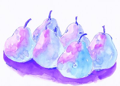 Vibrant Pears Still Life by Santhosh ch