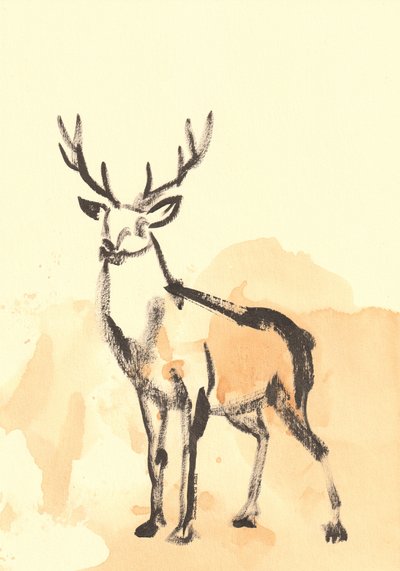 Watercolor Stag by Santhosh ch