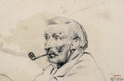 Head of a Man Smoking a Pipe by Santiago Rusiñol