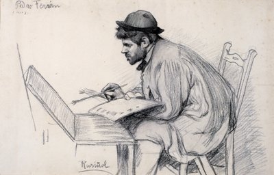 Portrait of Pere Ferran Painting by Santiago Rusiñol