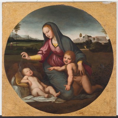 Madonna and Child with the Young St. John by Sanzio of Urbino (follower of) Raphael