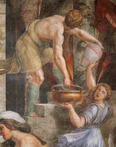 Fire in the Borgo by Sanzio of Urbino (workshop) Raphael