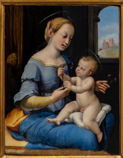 Madonna of the Pinks by Sanzio of Urbino (workshop) Raphael