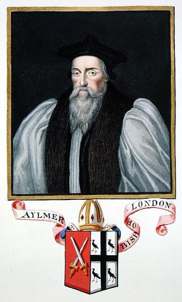 Portrait of John Aylmer, Bishop of London from 