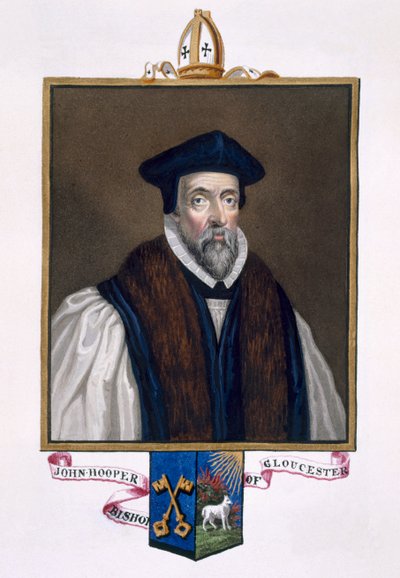 Portrait of John Hooper (d.1555) Bishop of Gloucester from 