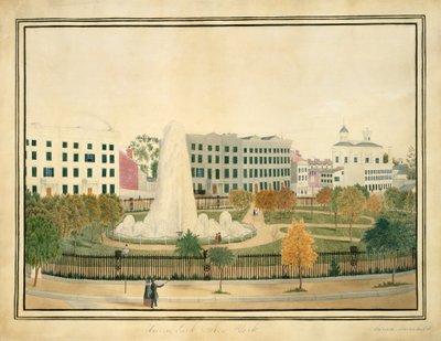Union Park, New York, ca. 1845 by Sarah Fairchild