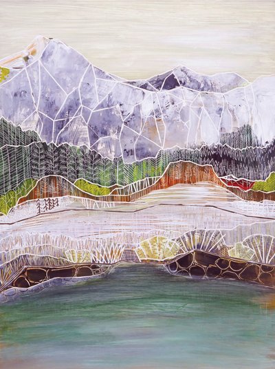 Geometric Mountain Lake by Sarah Fitzgerald
