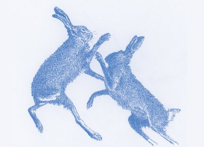 Boxing Hares, 2017 by Sarah Hough