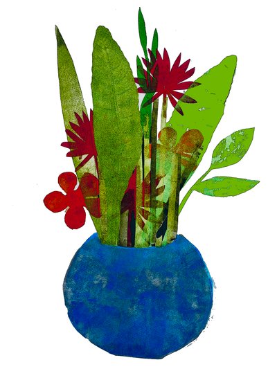 Bowl of Leaves and Flowers by Sarah Thompson Engels