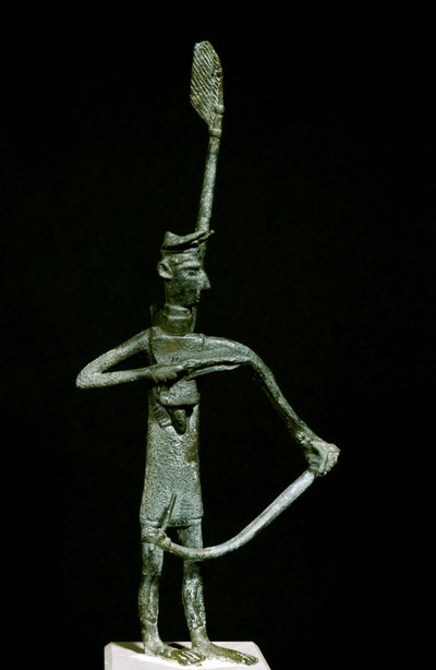 Nuragic culture (nuraghi) Sardinian: bronze archer statuette. 8th-7th century BC. Cagliari, Museo Nazionale Archeologico, Sardinia, Italy by Sardinia Nuragic Civilization