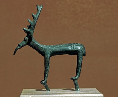 Bronze statuette of Iglesias deer. 8th-7th century BC. Museo Nazionale Archeologico, Cagliari, Sardinia, Italy by Sardinia Nuragic Civilization