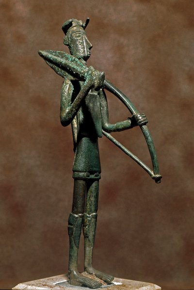 Nuragic culture: bronze warrior statuette by Sardinia Nuragic Civilization