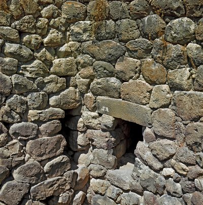 Ruins of the nuragic city of the megalithic site of Su Nuraxi: the royal tower. 1100-1050 BC. Barumini, Sardinia, Italy by Sardinia Nuragic Civilization