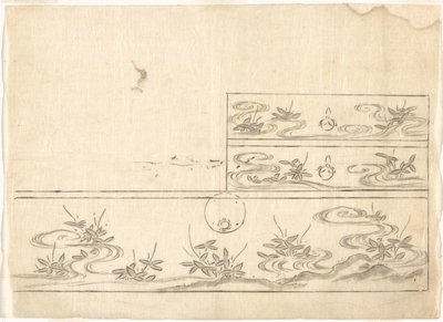 Design for lacquer drawers by Sasaya (workshop of)