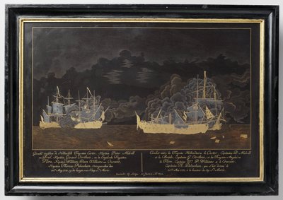 Battle Between the Dutch Frigates Castor, Captain Pieter Melvill and Briel, Captain Gerard Oorthuis and the English Frigates by Sasaya