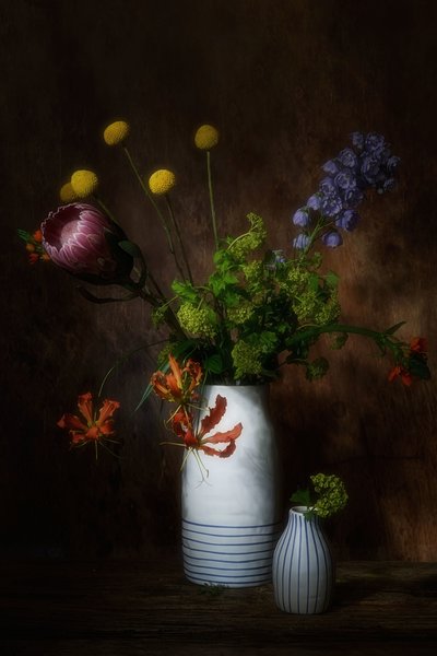 Dark Floral Still Life by Saskia Dingemans