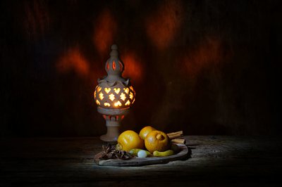 Glowing Lantern Still Life by Saskia Dingemans