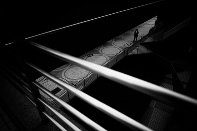 Solitary Man Urban Walkway by Satoshi Hata