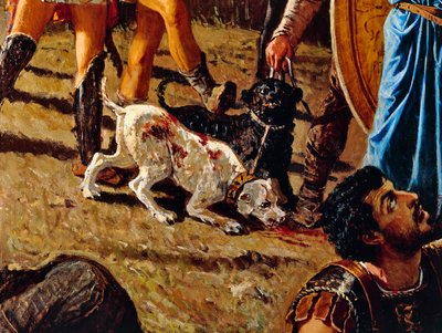 Dogs in battlefield (detail) by Saverio Altamura