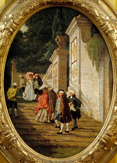 The Good Ancient Times Couples of Nobility Walking by Saverio Altamura