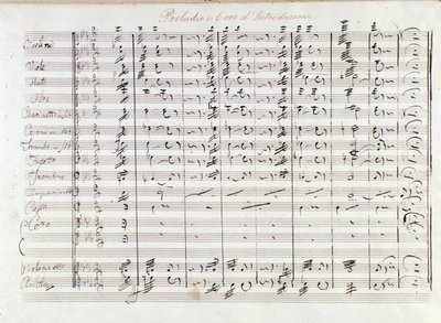 First page of the prelude of the opera Il bravo by Mercadante (1842) by Saverio Mercadante