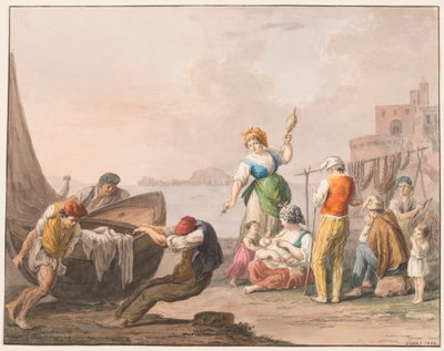 On the Shore in Chiaja by Saverio della Gatta