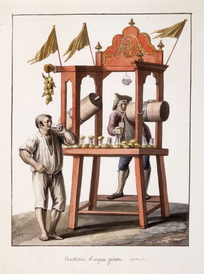 Iced Water Vendor, 1803 by Saviero Xavier della Gatta