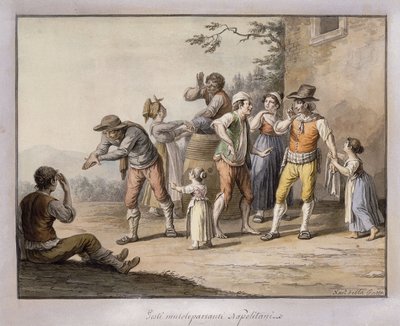 Neapolitans Gesturing to a Deaf Mute Person by Saviero Xavier della Gatta
