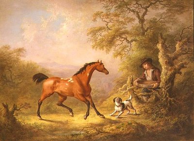 A Groom Feeding a Horse by Sawrey Gilpin