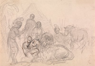 Armored Men Attending a Fallen Horse by Sawrey Gilpin