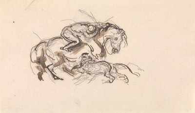Horse and Rider being Attacked by a Lion by Sawrey Gilpin