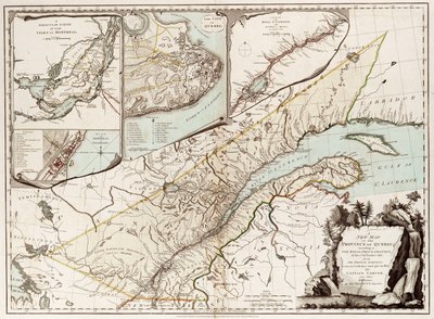 Map of Quebec, Canada by Sayer & Bennett