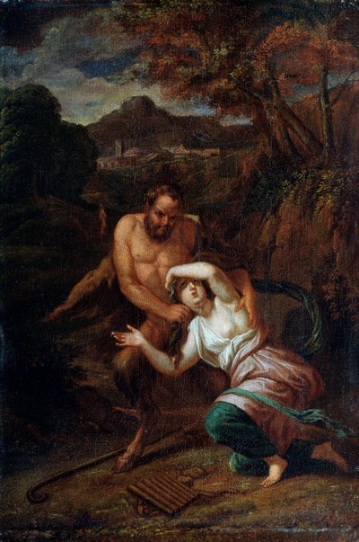 Pan and the Nymph Syrinx, 17th Century by Sébastien Bourdon