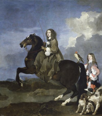 Portrait of Queen Christina of Sweden on Horseback by Sébastien Bourdon
