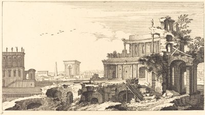 Landscape with Classical Ruins by Sébastien  Le Clerc I