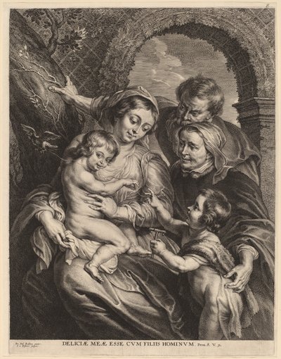 The Holy Family with the Goldfinch by Schelte Adams Bolswert after Sir Peter Paul Rubens