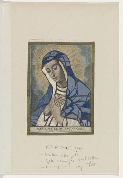 Application Print with Mary by Schelte Adamsz. Bolswert