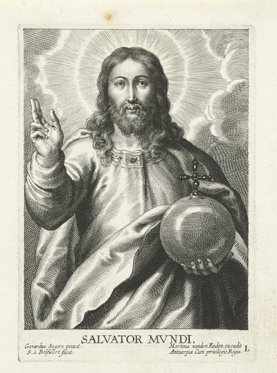 Christ as Salvator Mundi by Schelte Adamsz. Bolswert