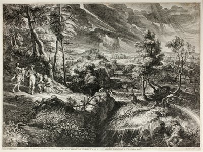 Landscape with Philemon and Baucis, from Large Landscapes by Schelte Adamsz. Bolswert