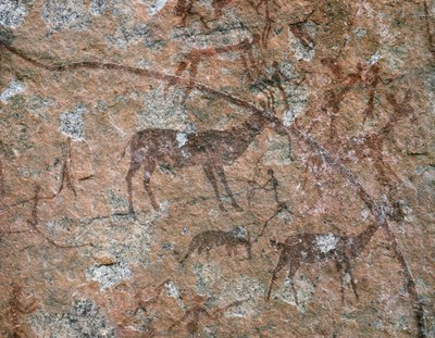 Rock Painting at Ngomo Carera in the Domboshawa Range by School African