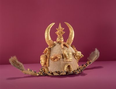 Asante Helmet Worn by Officials, from Ghana by School African