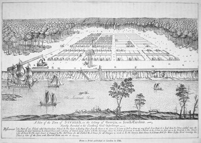 A View of Savannah, Georgia in 1741 by School American
