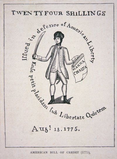 American Bill of Credit for Twenty-Four Shillings by School American