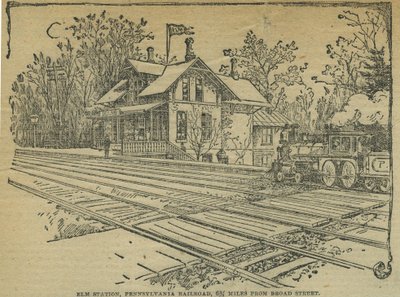 Elm Station, West Philadelphia, Pennsylvania Railroad, USA by School American