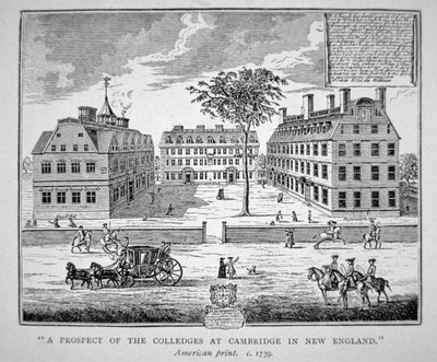 Harvard College, Cambridge, Massachusetts c.1739 by School American